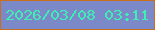 文字の大きさ：1、枠の色：c86e1c、背景の色：7c89c9、文字の色：3feeb2 無料ブログパーツのブログ時計