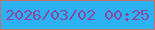 文字の大きさ：2、枠の色：c8706b、背景の色：2cb2f3、文字の色：88479e 無料ブログパーツのブログ時計