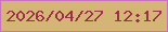 文字の大きさ：1、枠の色：c871c1、背景の色：d4b576、文字の色：9c304a 無料ブログパーツのブログ時計