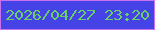 文字の大きさ：2、枠の色：c871ee、背景の色：4643e6、文字の色：69cf6b 無料ブログパーツのブログ時計