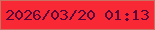 文字の大きさ：3、枠の色：c87263、背景の色：f82935、文字の色：5a003b 無料ブログパーツのブログ時計