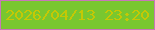 文字の大きさ：1、枠の色：c877b8、背景の色：79c72f、文字の色：c5c805 無料ブログパーツのブログ時計