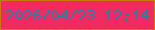 文字の大きさ：1、枠の色：c8780c、背景の色：f12b62、文字の色：2f7ca5 無料ブログパーツのブログ時計