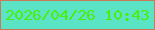 文字の大きさ：3、枠の色：c87957、背景の色：5be3c5、文字の色：4fed0b 無料ブログパーツのブログ時計
