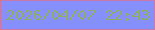 文字の大きさ：5、枠の色：c879aa、背景の色：8690fc、文字の色：91ac6b 無料ブログパーツのブログ時計