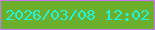 文字の大きさ：4、枠の色：c879f0、背景の色：6caf2d、文字の色：21f3dc 無料ブログパーツのブログ時計