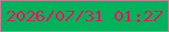 文字の大きさ：1、枠の色：c87b96、背景の色：03b25c、文字の色：ff0b5a 無料ブログパーツのブログ時計