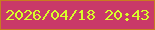 文字の大きさ：5、枠の色：c87c1f、背景の色：c93968、文字の色：d8fe2a 無料ブログパーツのブログ時計
