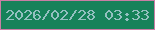 文字の大きさ：5、枠の色：c87ea5、背景の色：16825a、文字の色：93c0c0 無料ブログパーツのブログ時計