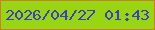 文字の大きさ：2、枠の色：c88030、背景の色：99d612、文字の色：3c3ec9 無料ブログパーツのブログ時計