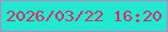 文字の大きさ：5、枠の色：c880bc、背景の色：20e9cf、文字の色：d82e65 無料ブログパーツのブログ時計