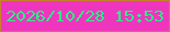 文字の大きさ：4、枠の色：c8812a、背景の色：ef35be、文字の色：24f687 無料ブログパーツのブログ時計