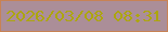 文字の大きさ：4、枠の色：c88254、背景の色：ab8e98、文字の色：ada60d 無料ブログパーツのブログ時計