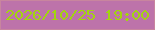 文字の大きさ：1、枠の色：c8859e、背景の色：bd73aa、文字の色：a2d50e 無料ブログパーツのブログ時計