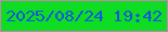 文字の大きさ：1、枠の色：c885b1、背景の色：0edd24、文字の色：0f56dd 無料ブログパーツのブログ時計
