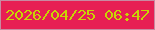 文字の大きさ：5、枠の色：c88aa1、背景の色：e71f53、文字の色：c8d504 無料ブログパーツのブログ時計