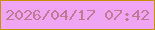 文字の大きさ：5、枠の色：c89004、背景の色：f0a5f3、文字の色：c07893 無料ブログパーツのブログ時計