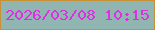 文字の大きさ：4、枠の色：c89037、背景の色：91b6b2、文字の色：de30e2 無料ブログパーツのブログ時計