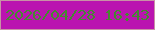文字の大きさ：4、枠の色：c892a6、背景の色：ba14b0、文字の色：458931 無料ブログパーツのブログ時計