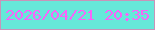 文字の大きさ：2、枠の色：c894b9、背景の色：66e8d9、文字の色：f864f9 無料ブログパーツのブログ時計