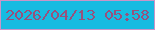 文字の大きさ：2、枠の色：c895c8、背景の色：16bbe1、文字の色：97507c 無料ブログパーツのブログ時計
