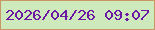 文字の大きさ：1、枠の色：c89764、背景の色：ceeabd、文字の色：6c18a3 無料ブログパーツのブログ時計