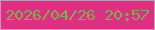 文字の大きさ：3、枠の色：c897bf、背景の色：de3081、文字の色：83ab53 無料ブログパーツのブログ時計