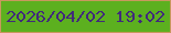 文字の大きさ：5、枠の色：c8985e、背景の色：5cb01f、文字の色：412a7b 無料ブログパーツのブログ時計