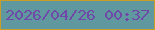 文字の大きさ：3、枠の色：c89e26、背景の色：5f999f、文字の色：7048a7 無料ブログパーツのブログ時計