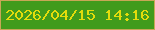 文字の大きさ：4、枠の色：c8a756、背景の色：419b1c、文字の色：e3dc0c 無料ブログパーツのブログ時計