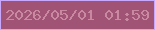 文字の大きさ：1、枠の色：c8a8fd、背景の色：a05375、文字の色：c989a0 無料ブログパーツのブログ時計