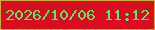 文字の大きさ：4、枠の色：c8aa48、背景の色：da0c1d、文字の色：62e471 無料ブログパーツのブログ時計