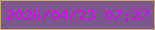 文字の大きさ：1、枠の色：c8aa67、背景の色：7d588c、文字の色：e003fc 無料ブログパーツのブログ時計