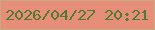 文字の大きさ：5、枠の色：c8aa81、背景の色：e78e7b、文字の色：4f7c31 無料ブログパーツのブログ時計