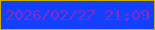 文字の大きさ：2、枠の色：c8ad06、背景の色：1240fd、文字の色：8629cb 無料ブログパーツのブログ時計