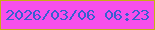 文字の大きさ：1、枠の色：c8ae13、背景の色：f74feb、文字の色：385fd1 無料ブログパーツのブログ時計