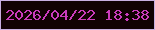 文字の大きさ：1、枠の色：c8afe1、背景の色：110203、文字の色：ca3cbd 無料ブログパーツのブログ時計