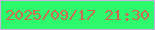 文字の大きさ：3、枠の色：c8b0e0、背景の色：2ef86b、文字の色：cd6956 無料ブログパーツのブログ時計