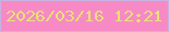 文字の大きさ：3、枠の色：c8b1e1、背景の色：f78ac4、文字の色：e7e275 無料ブログパーツのブログ時計