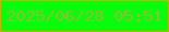 文字の大きさ：1、枠の色：c8b303、背景の色：06fd0b、文字の色：8ec132 無料ブログパーツのブログ時計