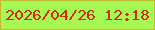 文字の大きさ：1、枠の色：c8b629、背景の色：a8f853、文字の色：ce2d05 無料ブログパーツのブログ時計