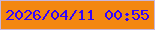 文字の大きさ：2、枠の色：c8b6db、背景の色：f38710、文字の色：3304fd 無料ブログパーツのブログ時計
