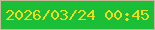 文字の大きさ：5、枠の色：c8b798、背景の色：1bbf37、文字の色：f0dd19 無料ブログパーツのブログ時計