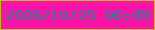 文字の大きさ：3、枠の色：c8b91a、背景の色：fa13ab、文字の色：1d8483 無料ブログパーツのブログ時計