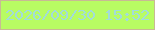 文字の大きさ：5、枠の色：c8ba94、背景の色：b8fc63、文字の色：a2dcda 無料ブログパーツのブログ時計