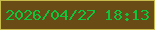 文字の大きさ：1、枠の色：c8bb4c、背景の色：694c15、文字の色：12c33c 無料ブログパーツのブログ時計