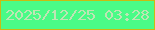 文字の大きさ：3、枠の色：c8bc11、背景の色：4afb87、文字の色：bfe5b4 無料ブログパーツのブログ時計