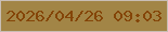 文字の大きさ：5、枠の色：c8bdb4、背景の色：a28546、文字の色：844508 無料ブログパーツのブログ時計