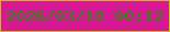 文字の大きさ：4、枠の色：c8be10、背景の色：d71793、文字の色：269106 無料ブログパーツのブログ時計
