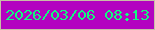 文字の大きさ：5、枠の色：c8bea6、背景の色：b303c0、文字の色：11fa7f 無料ブログパーツのブログ時計